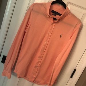 RALPH LAUREN Slim Fit Knit Long Sleeve Oxford